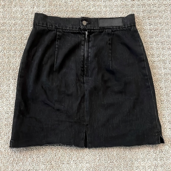 Zadig &amp; Voltaire Juny Used Black Denim Cut Off Skirt
